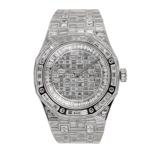 Audemars Piguet Watch iced out baguette moissanite diamond watch mens wrist watch luxury diamond watch gift for him