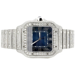 Cartier Watch iced out vvs moissanite diamond watch automatic watch for mens square dial stainless steel watch