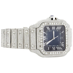 Cartier Watch iced out vvs moissanite diamond watch automatic watch for mens square dial stainless steel watch