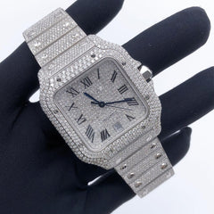 Cartier Watch iced out moissanite vvs diamond watch for gift roman dial stainless steel watch mens luxury watch