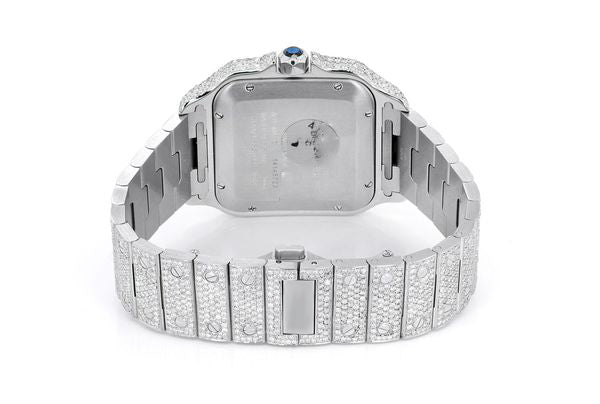 Cartier Watch mens iced out diamond wrist watch round vvs moissanite watch stainless steel luxury watch