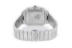 Cartier Watch mens iced out diamond wrist watch round vvs moissanite watch stainless steel luxury watch