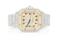 Cartier Watch mens iced out automatic watch with arabic dial moissanite watch for him