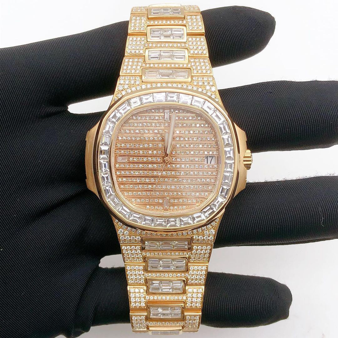 Patek Philippe Watch iced out wrist watch vvs moissanite diamond watch quartz watch for men