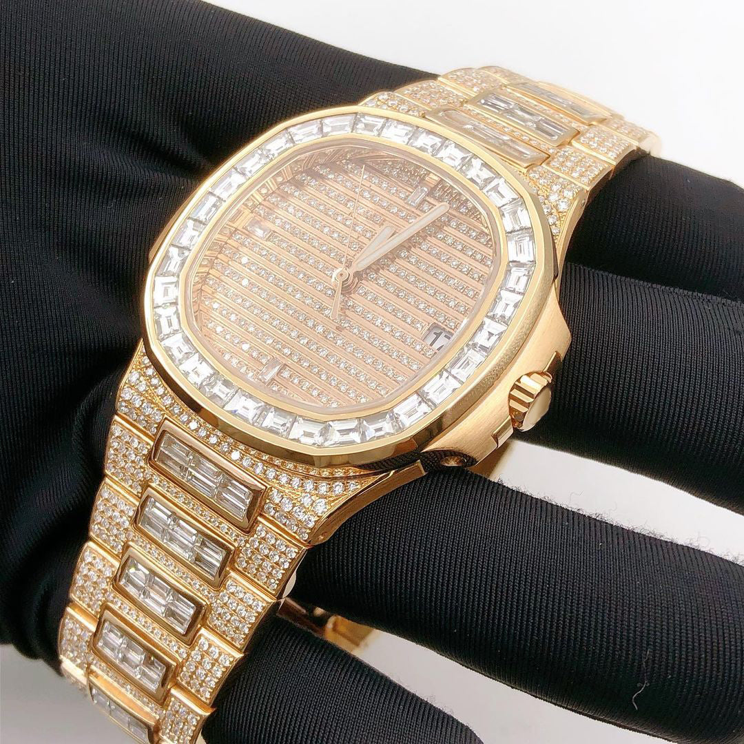 Patek Philippe Watch iced out wrist watch vvs moissanite diamond watch quartz watch for men