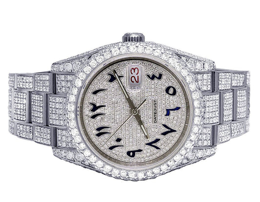 Rolex Watch mens white gold watch for gift iced out diamond watch stainless steel moissanite watch