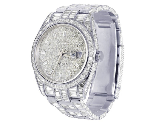 Rolex Watch custom baguette diamond watch iced out moissanite watch hip hop watch mens wrist watch