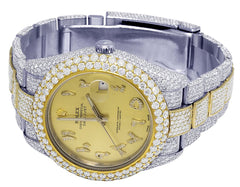 Rolex Watch iced out moissanite diamond watch mens hip hop watch two tone luxury wrist watch