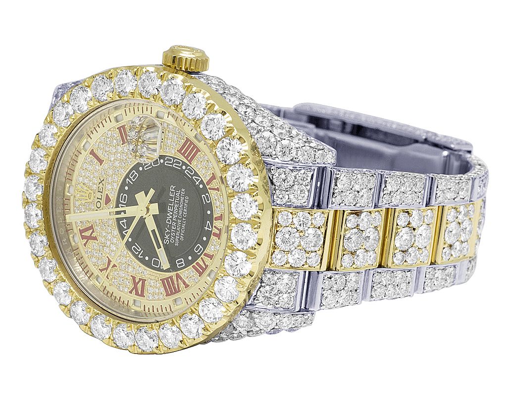 Rolex Watch iced out diamond watch handmade real moissanite watch gold plated bust down watch