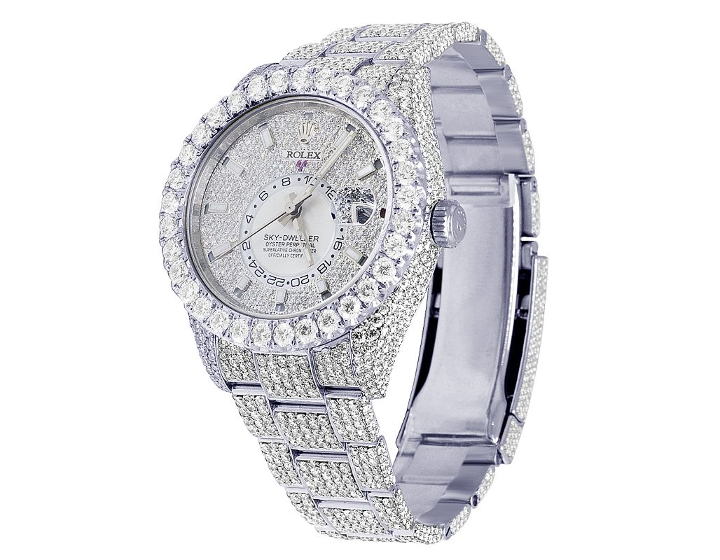 Rolex Watch men quartz watch iced out hip hop watch moissanite diamond watch silver dial watch for gift