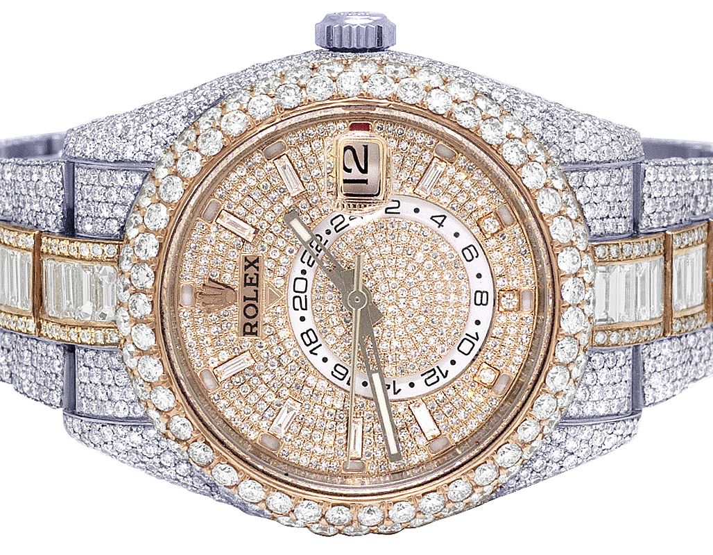 Rolex Watch fully iced out moissanite watch automatic diamond watch mens wrist watch bust down watch