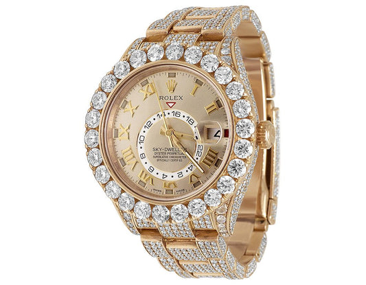 Rolex Watch fully automatic iced out watch men hip hop watch round diamond bezel stainless steel watch