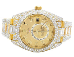 Rolex Watch mens gold dial watch iced out hip hop watch moissanite diamond watch