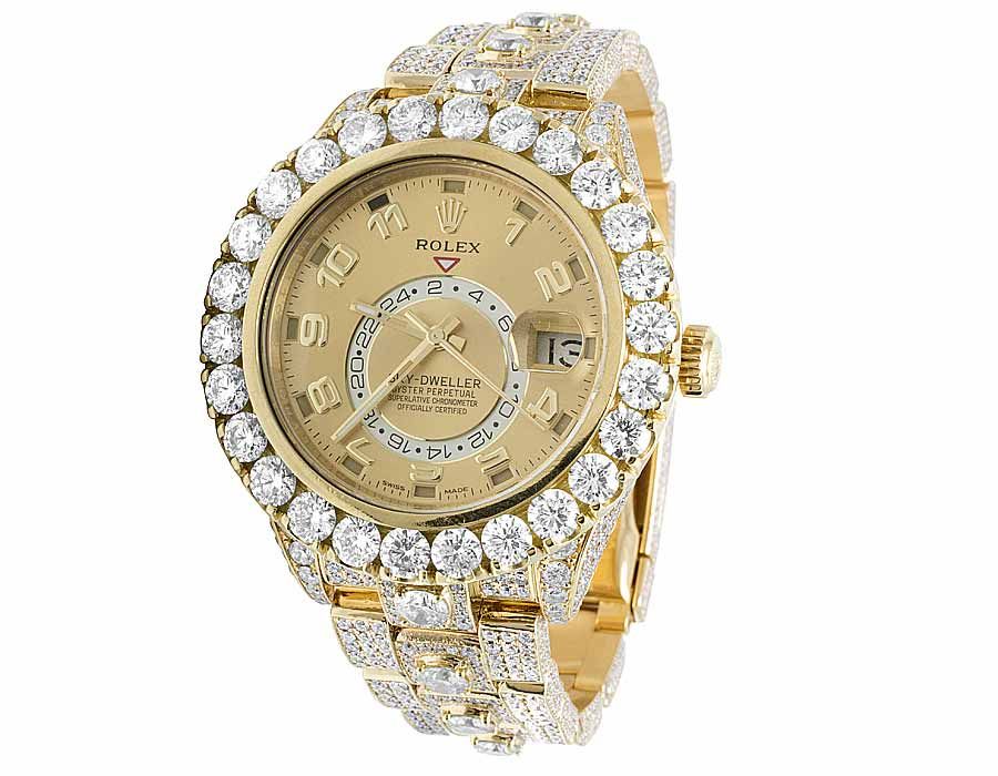 Rolex Watch round moissanite big bezel dial watch luxury iced out watch mens wrist watch