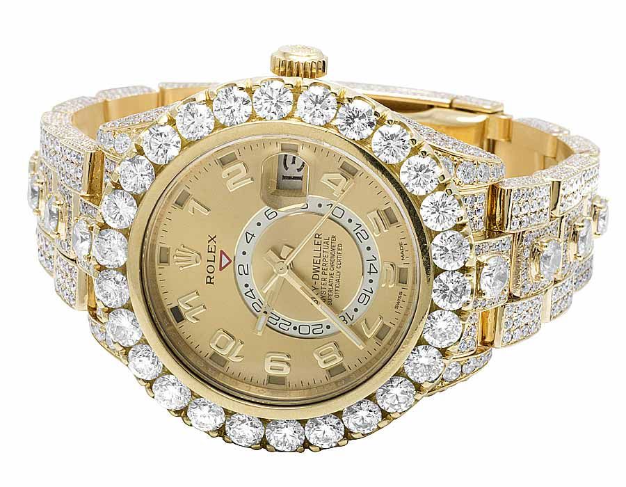 Rolex Watch round moissanite big bezel dial watch luxury iced out watch mens wrist watch