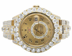 Rolex Watch round moissanite big bezel dial watch luxury iced out watch mens wrist watch