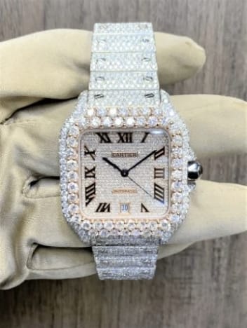 Cartier Watch moissanite wrist watch fully iced out diamond watch hip hop watch custom watch