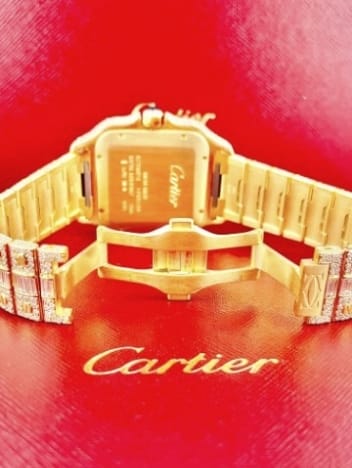 Cartier Watch yellow gold moissanite diamond watch automatic stainless steel watch custom bling watch