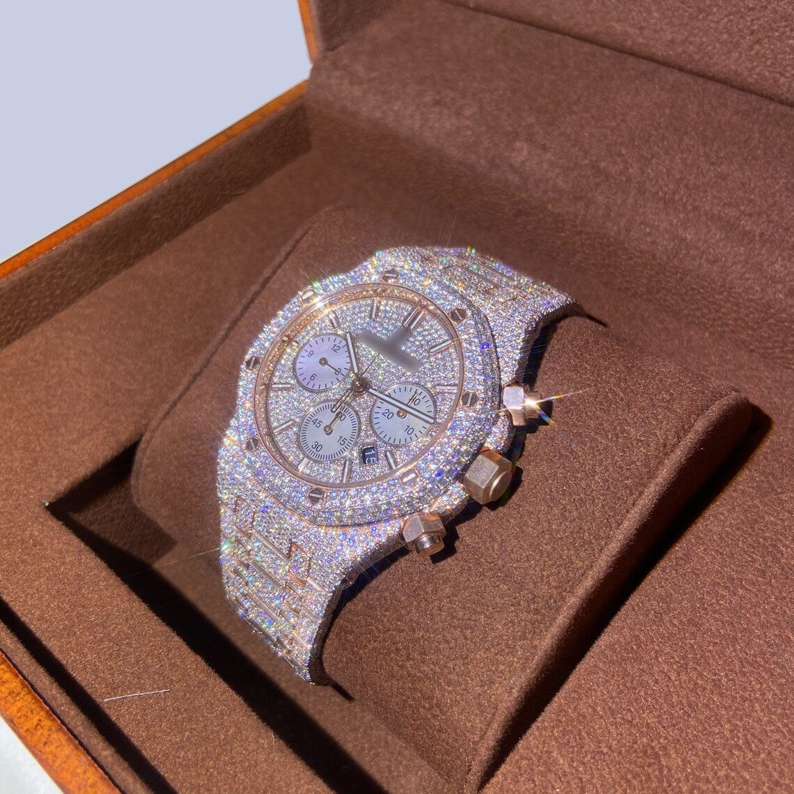 Audemars Piguet Watch iced out hip hop watch real moissanite diamond studded watch men luxury wrist watch