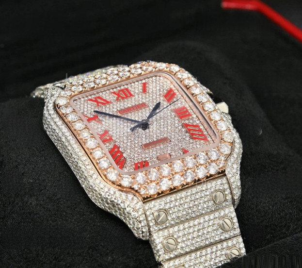 Cartier Watch stylish hip hop moissanite watch fully automatic wrist watch luxury bust down watch