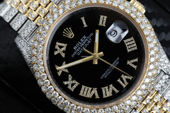 Rolex Watch fully iced out moissanite watch black dial wrist watch bust down watch mens wrist watch