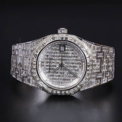 Audemars Piguet Watch baguette moissanite diamond studded watch men hip hop watch automatic stainless steel watch