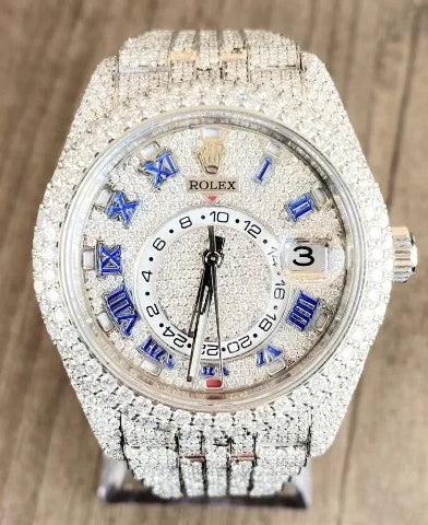 Rolex Watch luxury iced out moissanite watch stainless steel quartz watch bust down watch