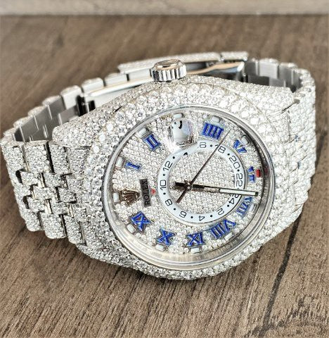 Rolex Watch luxury iced out moissanite watch stainless steel quartz watch bust down watch