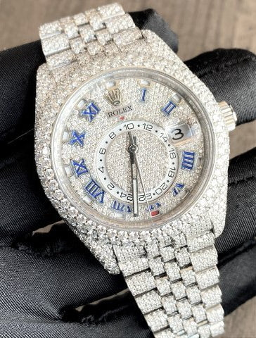 Rolex Watch luxury iced out moissanite watch stainless steel quartz watch bust down watch