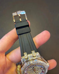 Audemars Piguet Watch custom moissanite diamond watch iced out watch with black rubber strap men luxury wrist watch