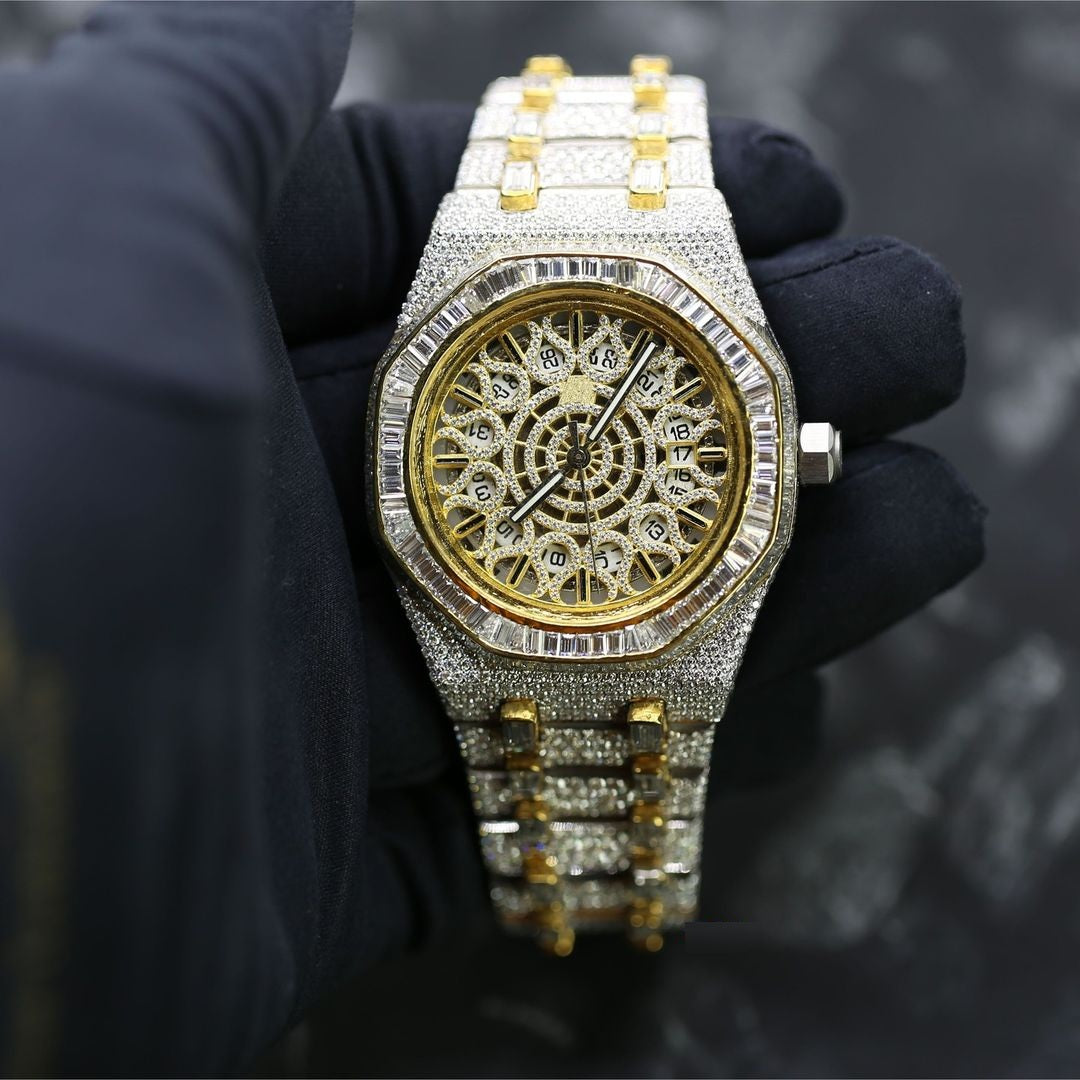 Audemars Piguet Watch moissanite skeleton watch custom handmade watch iced out diamond watch mens automatic wrist watch