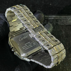 Cartier Watch luxury custom moissanite men watch iced out moissanite bust down watch rainbow roman dial watch