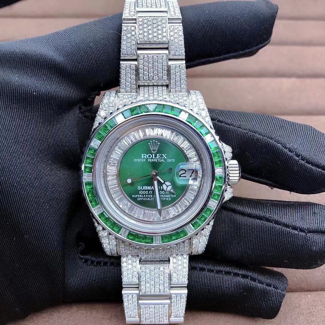 Rolex Watch iced out moissanite watch custom hip hop watch men luxury wrist watch stainless steel watch