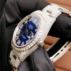 Rolex Watch big diamond bezel watch fully iced strap moissanite watch white gold hip hop watch