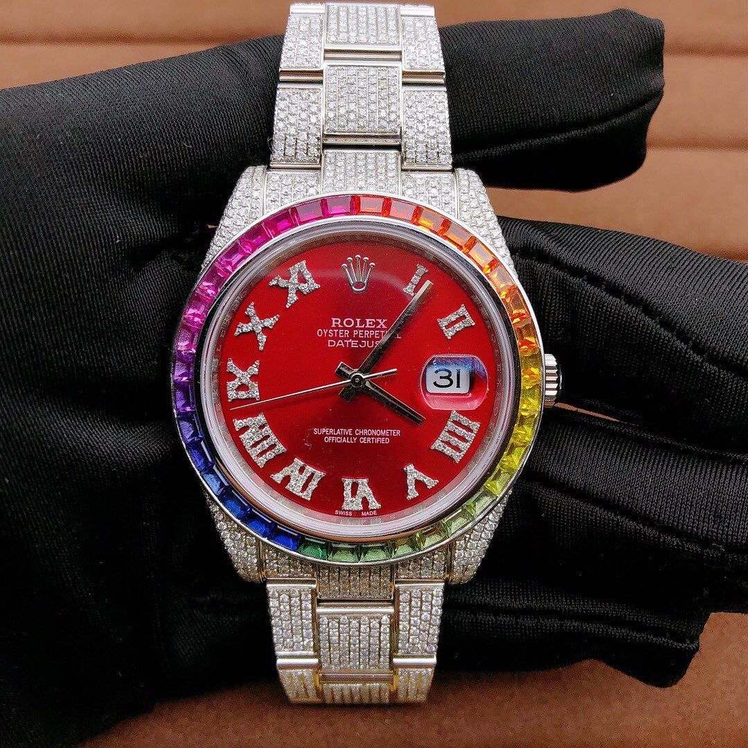 Rolex Watch 42mm moissanite iced out watch custom hip hop watch for men luxury bust down watch