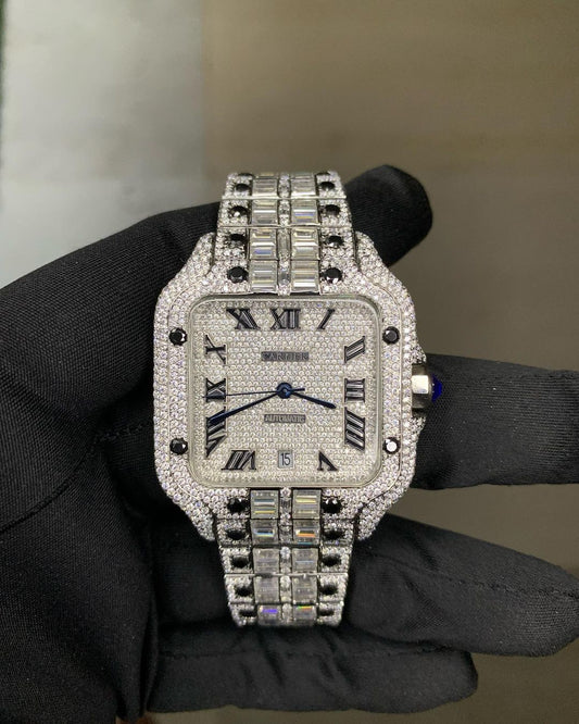 Cartier Watch luxury custom moissanite watches men iced out watch moissanite bust down watch