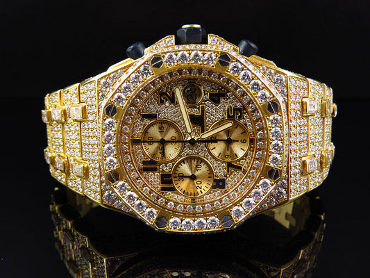 Audemars Piguet Watch luxury yellow gold iced out moissanite watch men quartz wrist watch