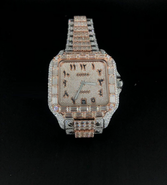 Cartier Watch luxury mens iced out watch real moissanite handmade watch hip hop watch