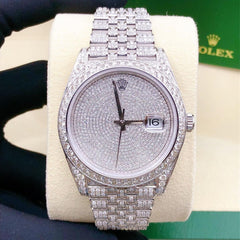 Rolex Watch men luxury wrist watch bling iced out moissanite diamond watch auto date stainless steel watch