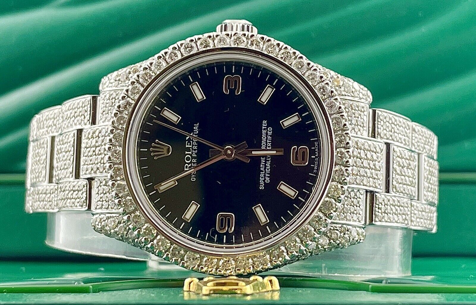 Rolex Watch luxury watch for men black dial stainless steel watch hip hop moissanite watch