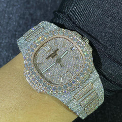 Patek Philippe Watch hip hop iced out moissanite watch mens luxury wrist watch bling moissanite watch