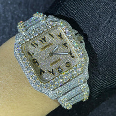 Cartier Watch moissanite watch for gift custom arabic dial stainless steel watch iced out watch