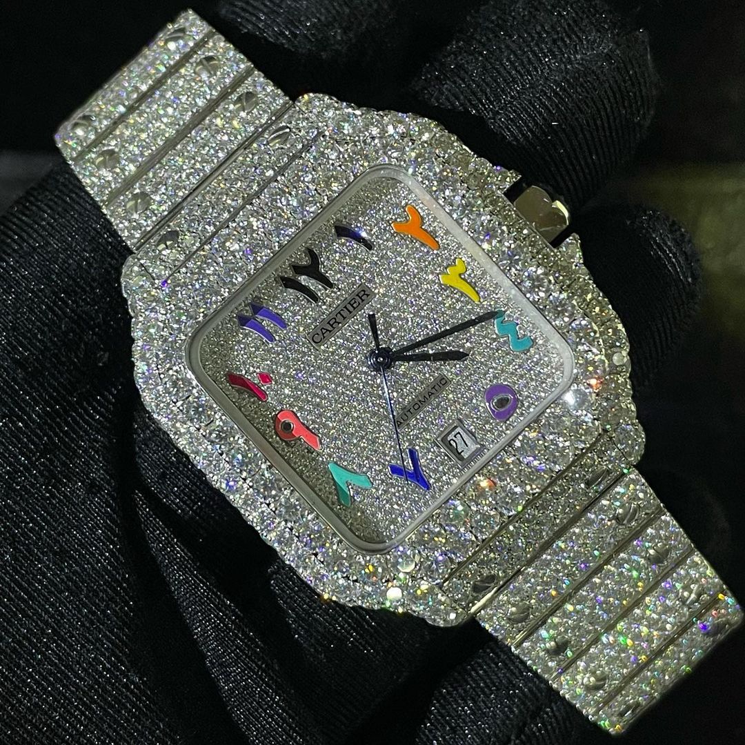 Cartier Watch fully automatic vvs moissanite watch iced out watch for men bust down wrist watch