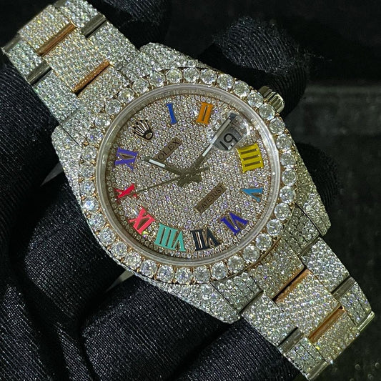 Rolex Watch real moissanite studded diamond watch iced out watch for men custom hip hop watch