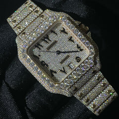 Cartier Watch custom hip hop iced watch vvs1 moissanite diamond watch men luxury wrist watch