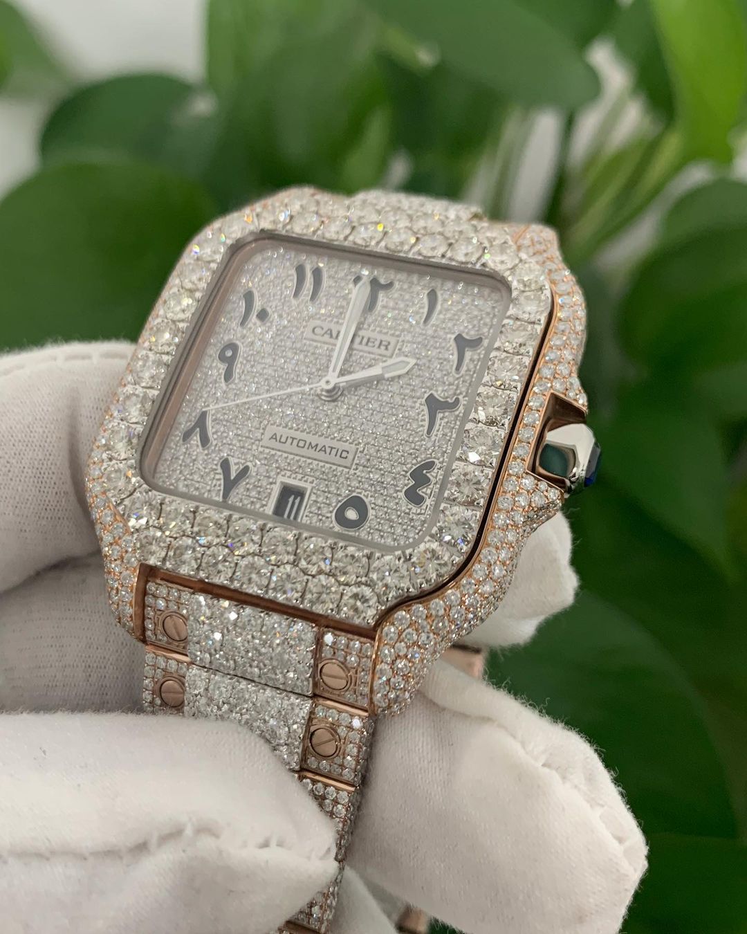 Cartier Watch vvs lab diamond watch iced out moissanite watch 2 tone gold plated watch