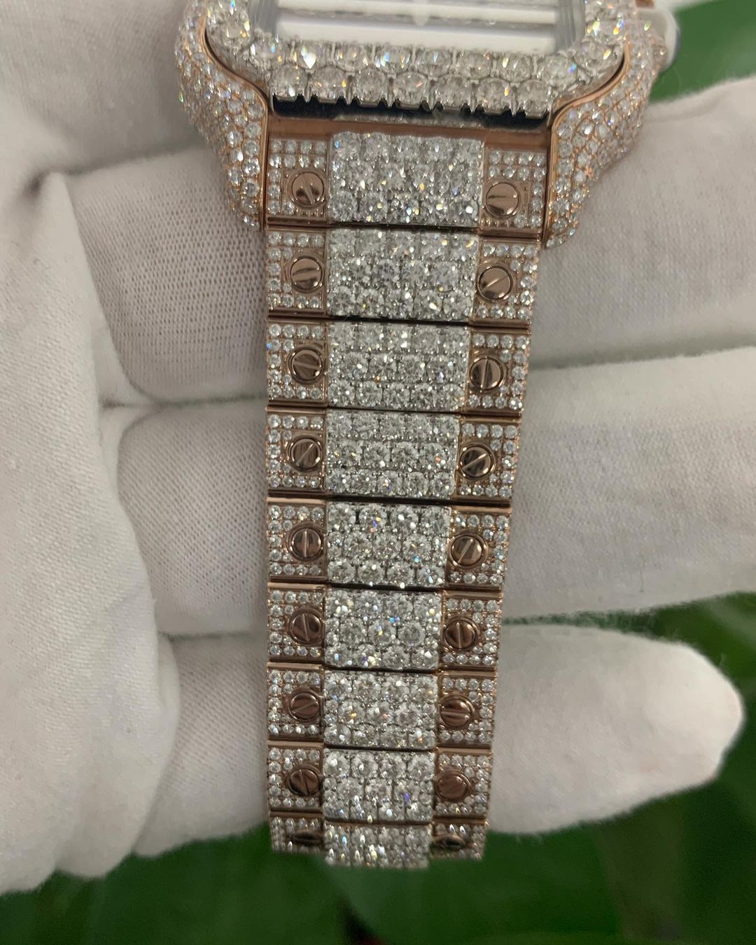 Cartier Watch vvs lab diamond watch iced out moissanite watch 2 tone gold plated watch