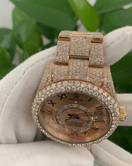 Rolex Watch fully iced moissanite diamond watch stainless steel automatic watch bust down watch