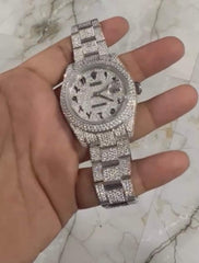 Moissanite Diamonds VVS Lab Watch Fully Iced Out Automatic Fully Icy Hip Hop Bust Down Luxury Jewelry Handmade Men’s Stainless Steel Watch.