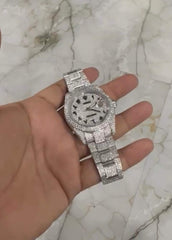 Moissanite Diamonds VVS Lab Watch Fully Iced Out Automatic Fully Icy Hip Hop Bust Down Luxury Jewelry Handmade Men’s Stainless Steel Watch.